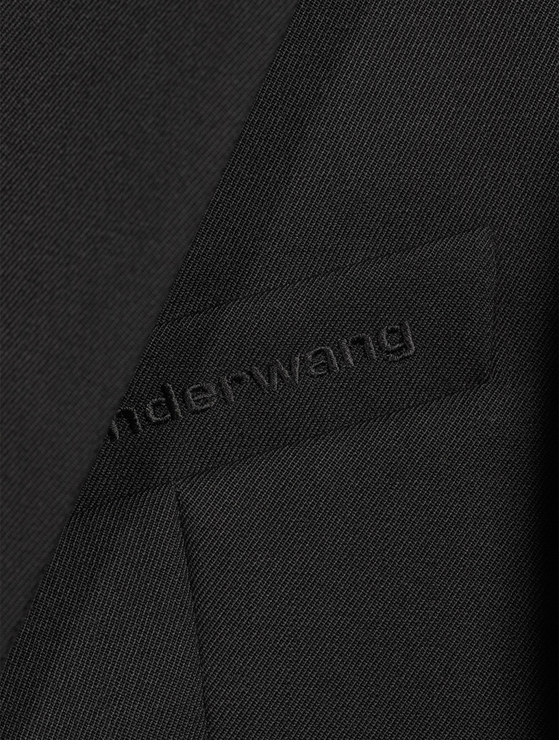 Cropped Wool Tuxedo Blazer