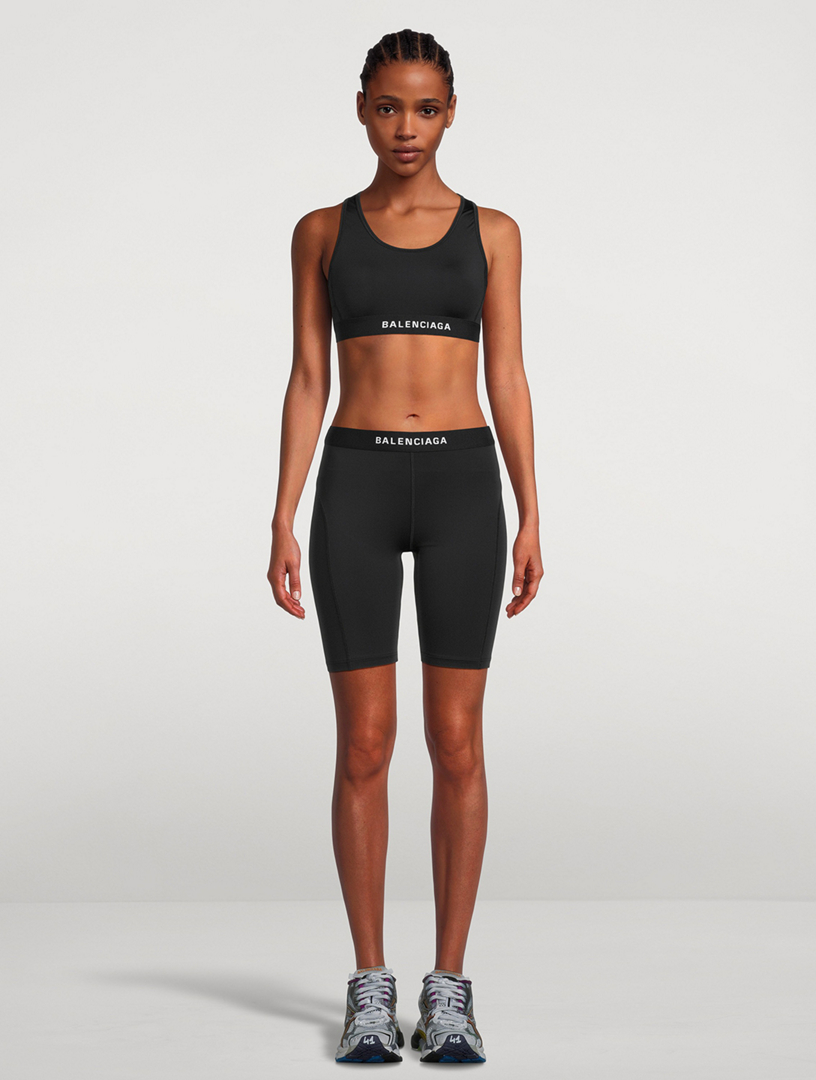 Balenciaga Logo Waist Sports Bra in Black