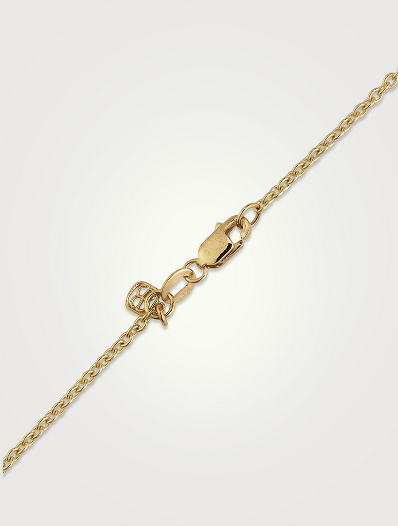 XL 14K Gold Love Script Necklace With Diamonds