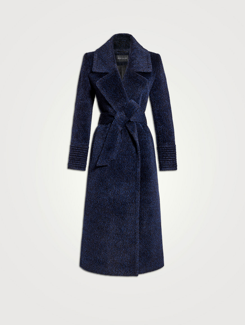 Navy blue 2024 wool wrap coat