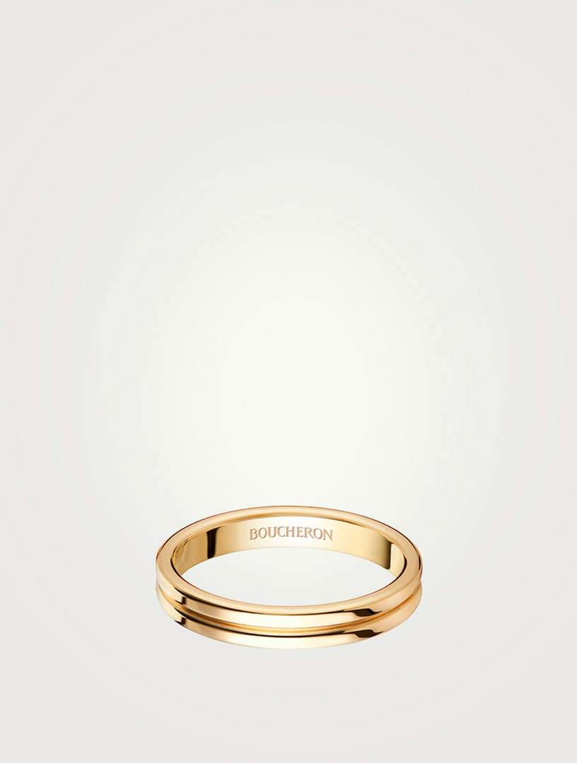 Double Godron 18K Gold Wedding Band