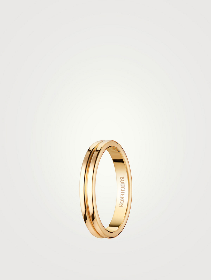 Double Godron 18K Gold Wedding Band