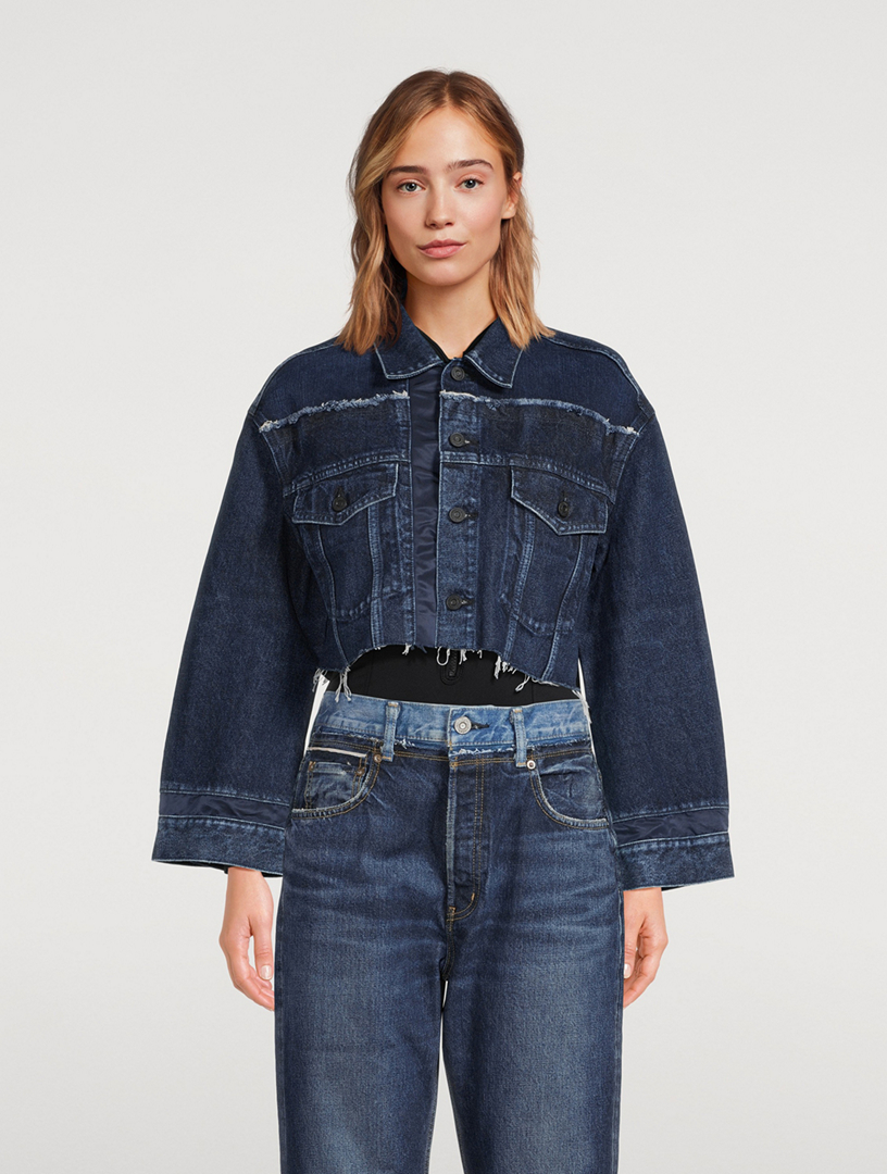 Womens Alaïa blue Cropped Denim Jacket