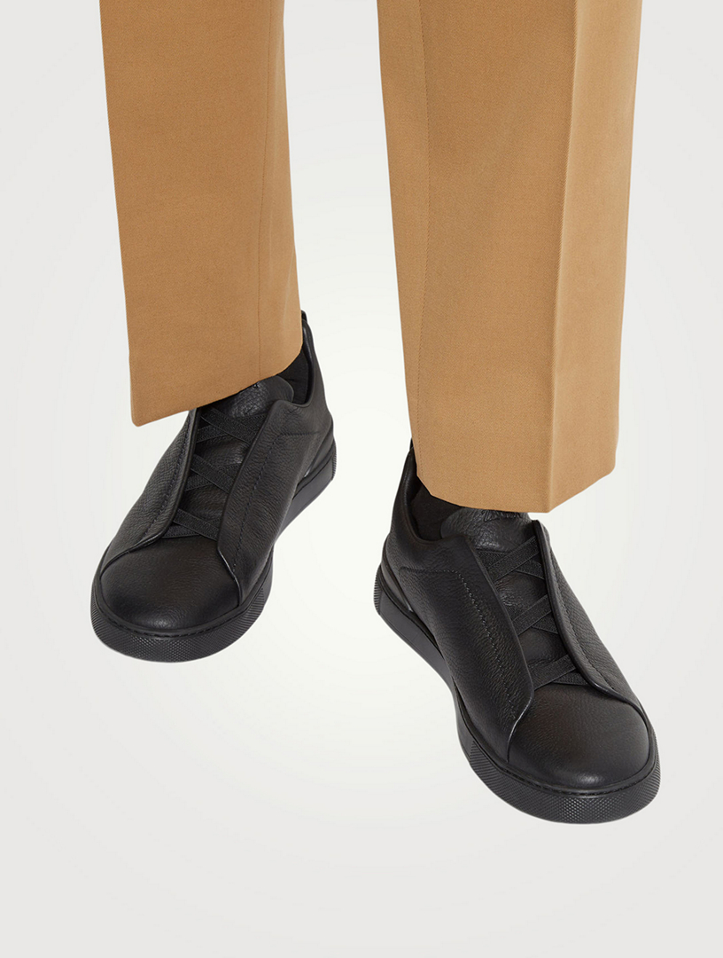 ZEGNA Deerskin Triple Stitch Sneakers | Holt Renfrew