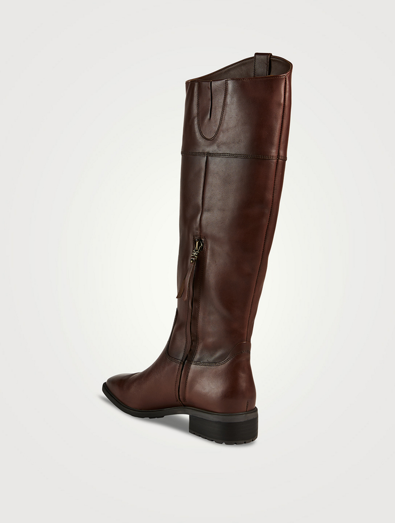 Brown leather riding clearance boots