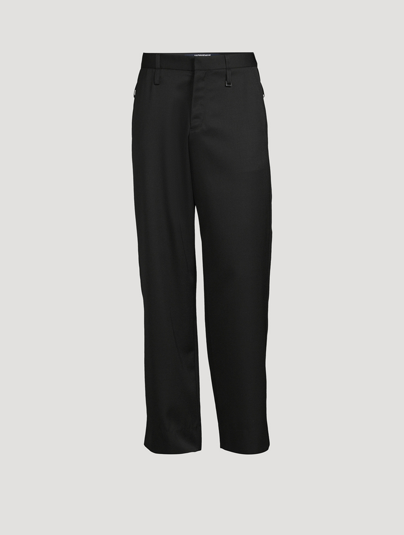 LULULEMON NOIR CAREER TIE WAIST WIDE LEG PLEATED FRONT OFFICE BLACK PANTS  SIZE 4 