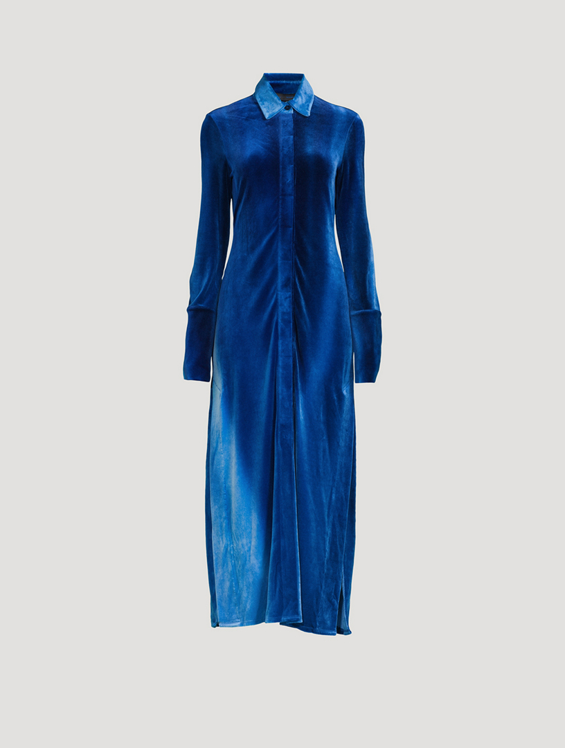 PROENZA SCHOULER Ice-Dyed Velvet Shirt Dress | Holt Renfrew