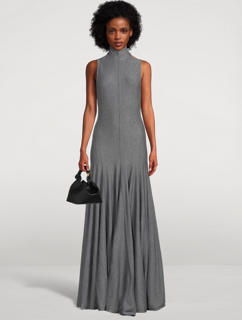 Aritzia Cyprie Wool Cyprie V Neck Dress Rosie Huntington-Whiteley's Khaite  Romee Pleated Open Back Dress