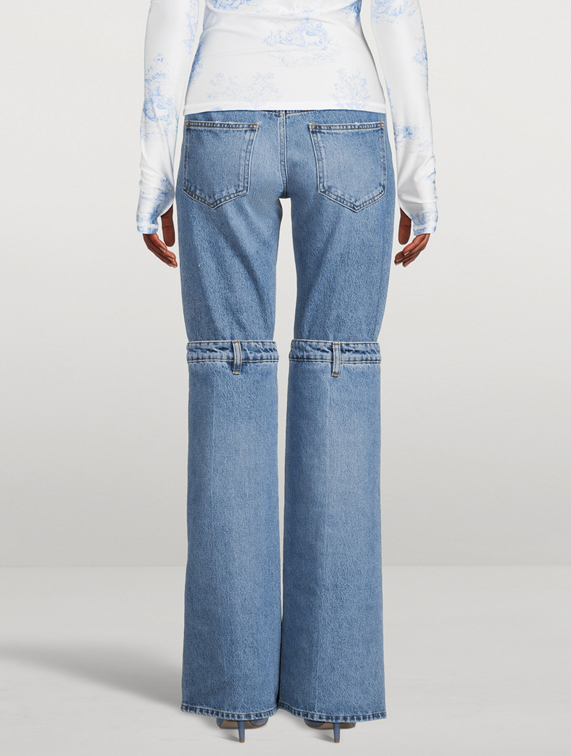 Open-Knee Straight-Leg Jeans
