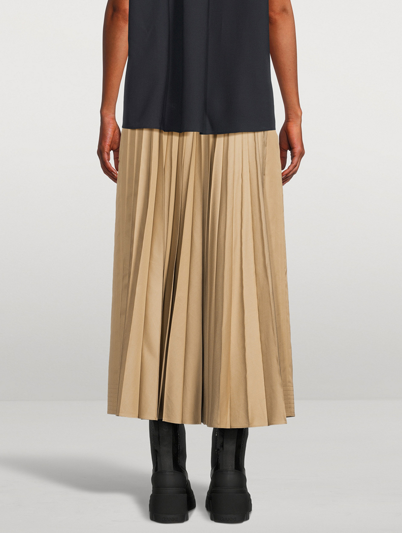 Cotton Gabardine Midi Skirt