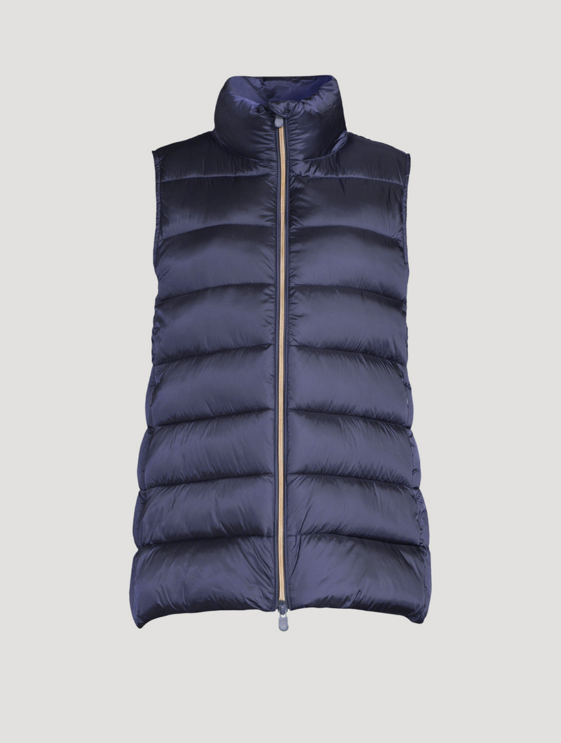 The Recycled Planet Bright Blue Victor Stand Collar Puffer Vest