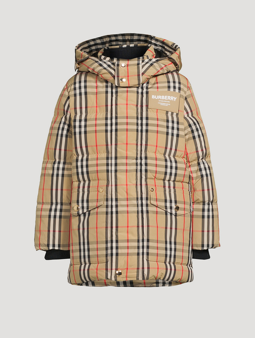 BURBERRY Vintage Check Nylon Hooded Puffer Coat | Holt Renfrew