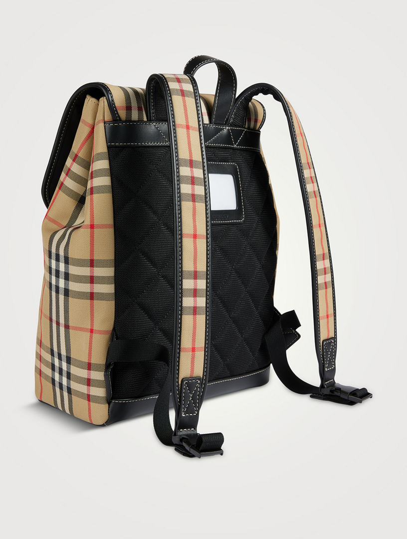 Vintage Check Cotton Backpack in Archive Beige - Children