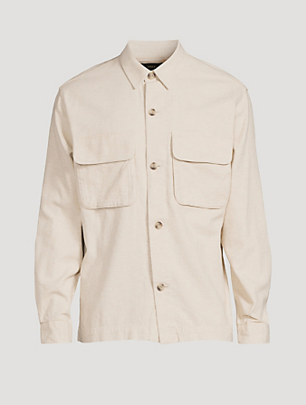 Cotton-Blend Mélange Overshirt