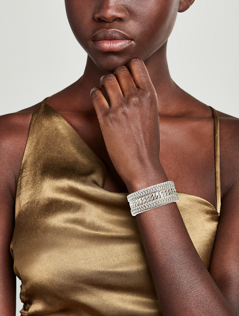 Set Of Three The Super Silver Stack Bracelets