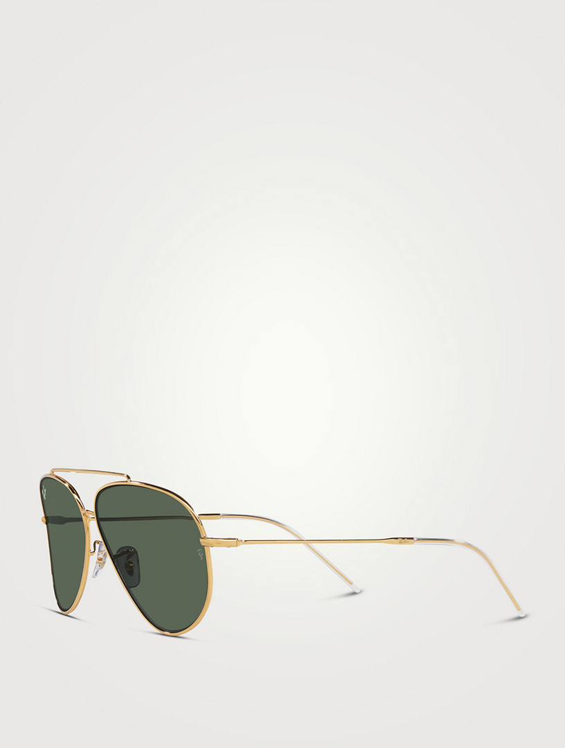 AVIATOR REVERSE Sunglasses in Rose Gold and Blue - RBR0101S