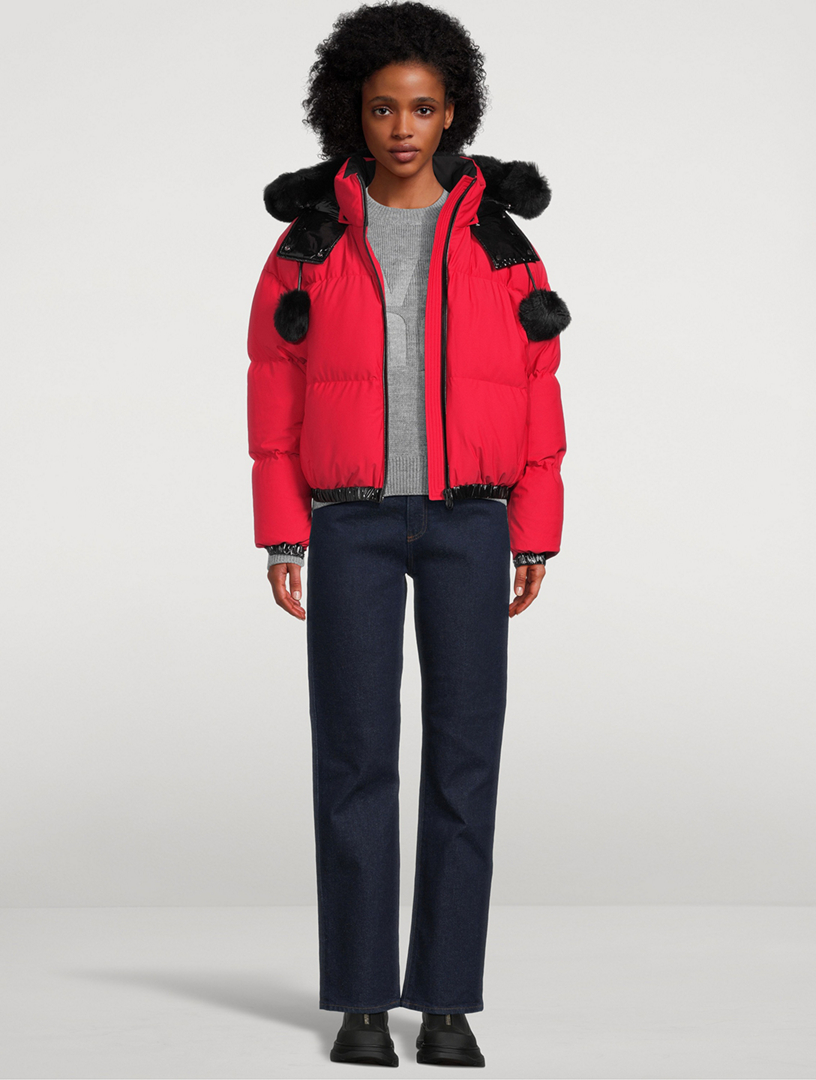 MOOSE KNUCKLES Maspeth Shearling-Trimmed Down Puffer Jacket | Holt Renfrew