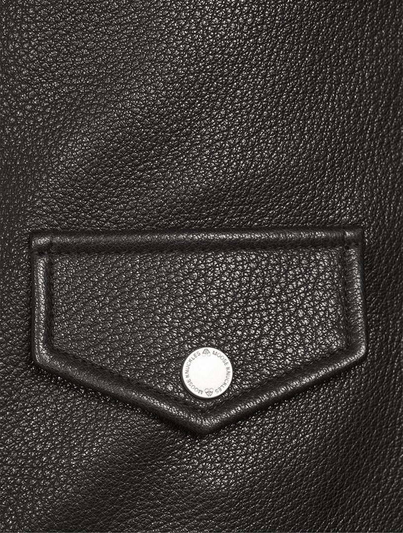 Maddox Faux Shearling-Trimmed Leather Jacket