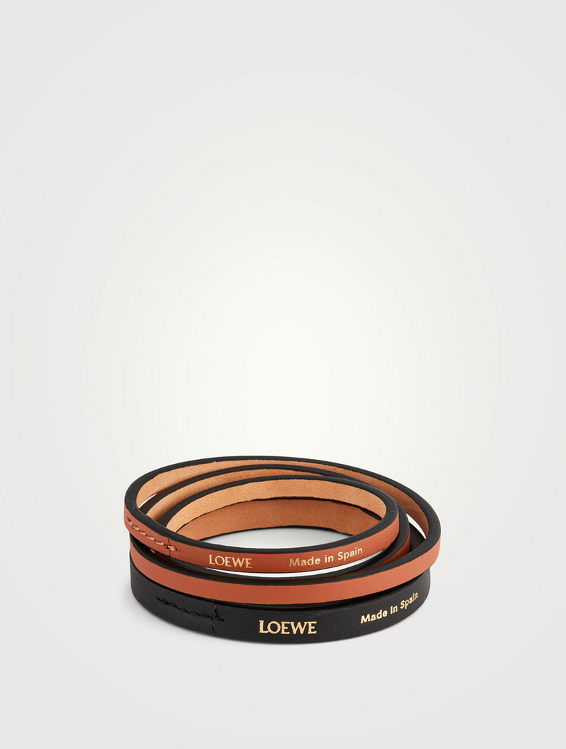 LOEWE Leather Double Bangle Bracelet Set