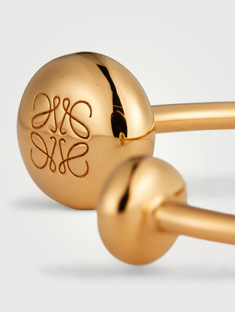 大人気【LOEWE】Anagram Pebble Cuff Anagram Pebble cuff in sterling silver Gold - LOEWE