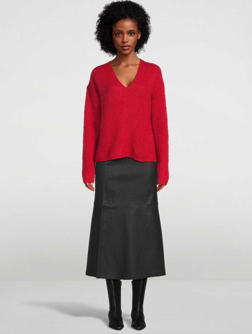 BY MALENE BIRGER Simoas Leather Midi Skirt Holt Renfrew