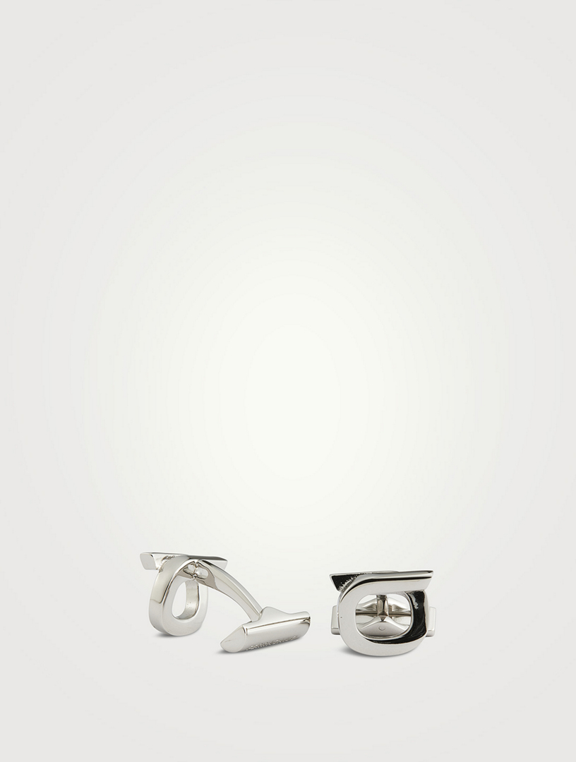 Ferragamo Men Gancini cufflinks Silver