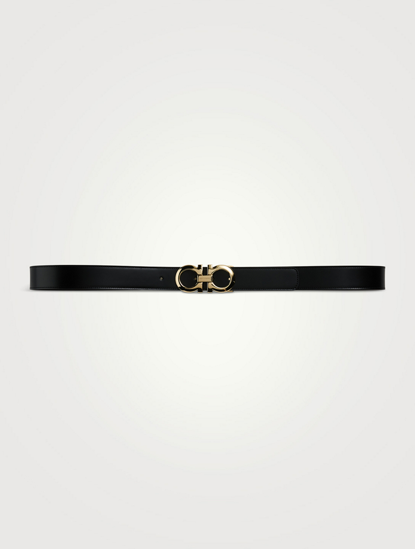 Ferragamo Reversible & Adjustable Gancini Belt - Black/Hickory • Price »