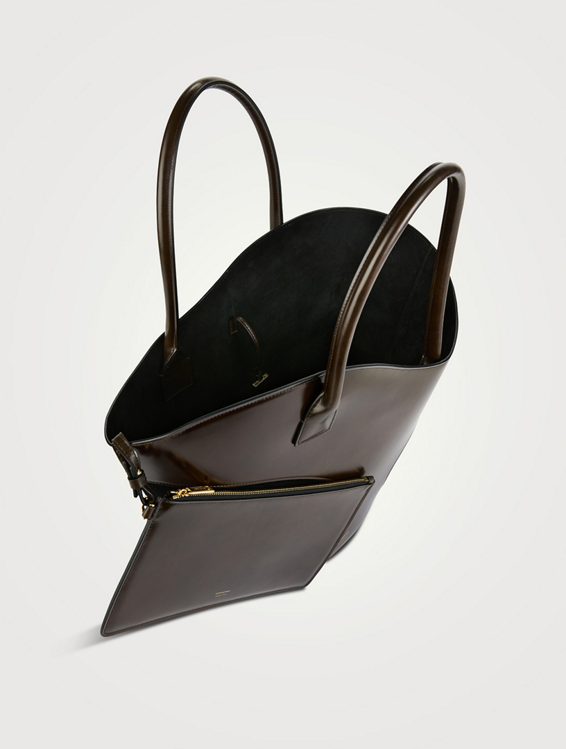 Large Cut-Out Leather Tote Bag