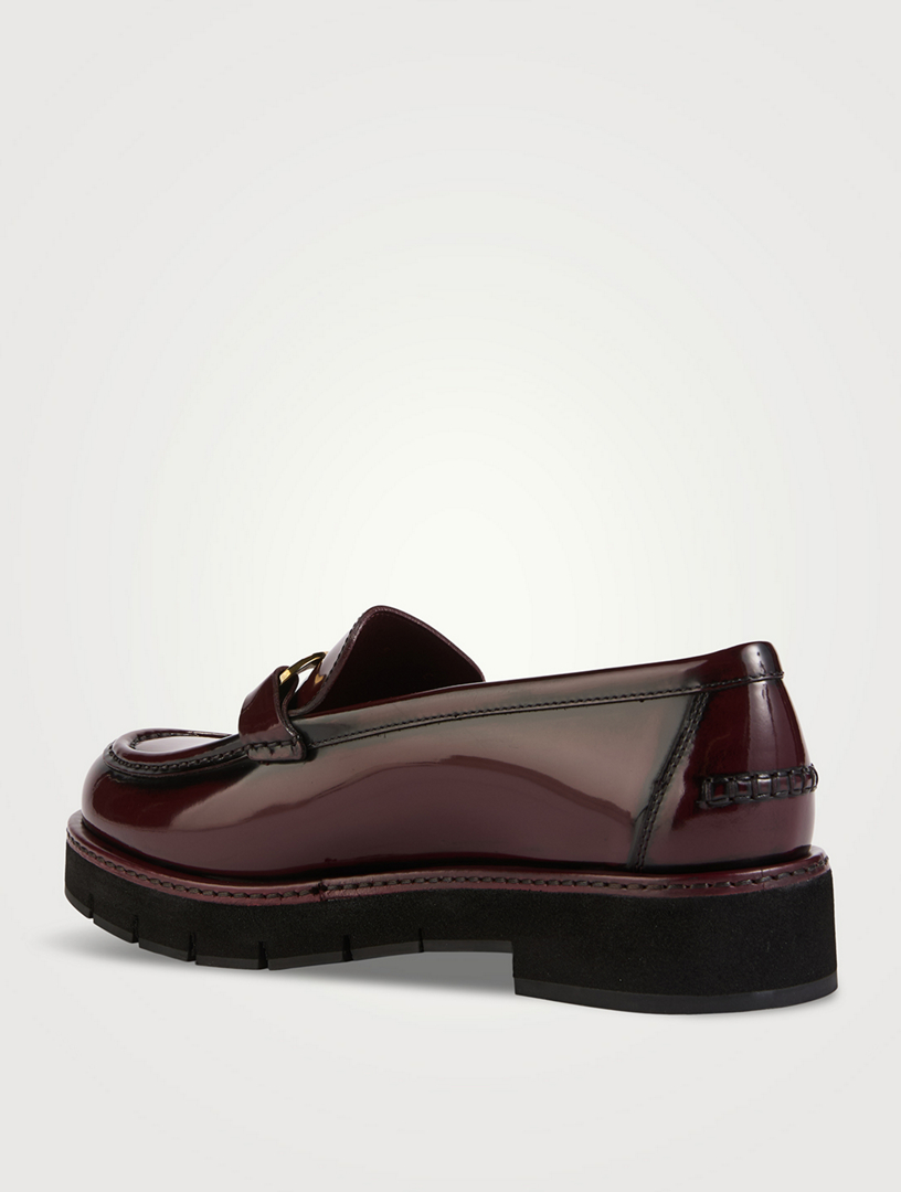 Leather Lug-Sole Loafers