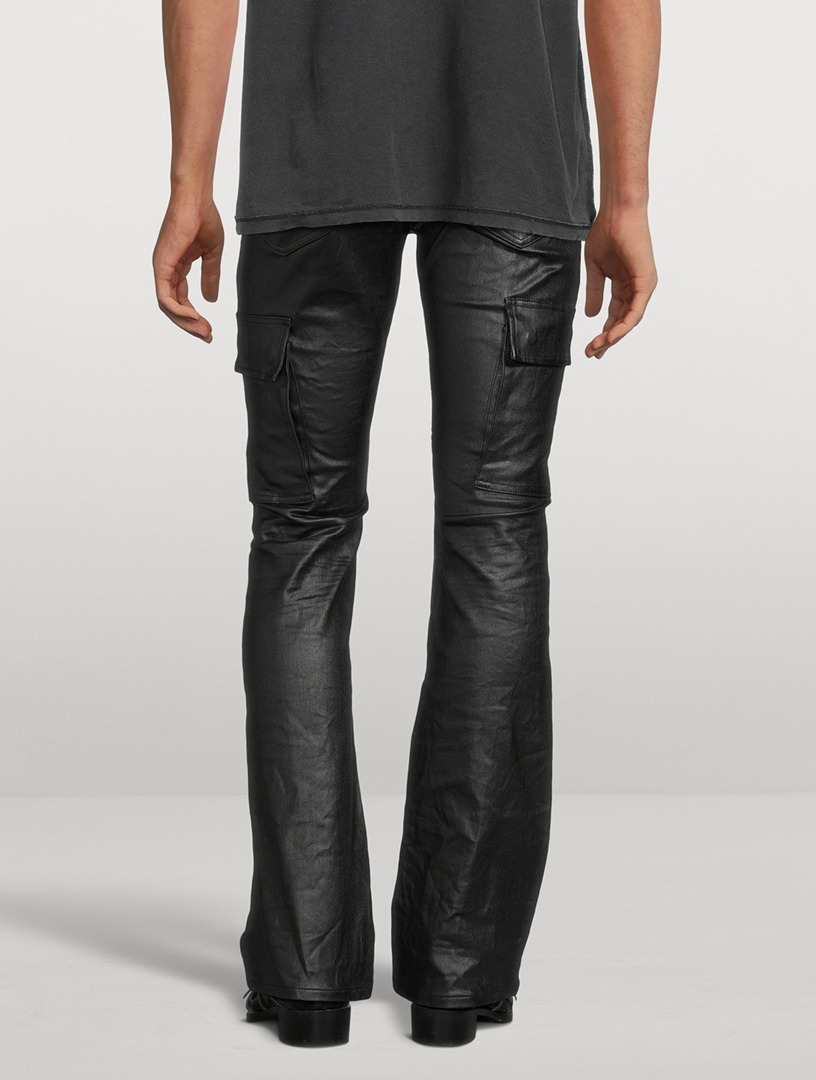Patent Film Cargo Jeans
