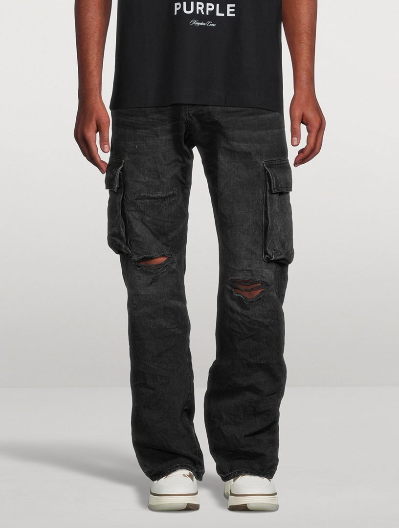 PURPLE BRAND Relaxed Straight-Leg Cargo Jeans