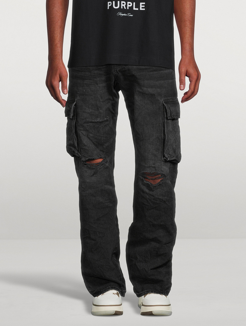 Relaxed Straight-Leg Cargo Jeans