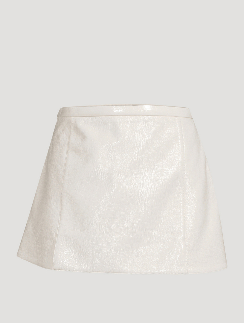 COURRÈGES Heritage Vinyl A-Line Mini Skirt Holt Renfrew
