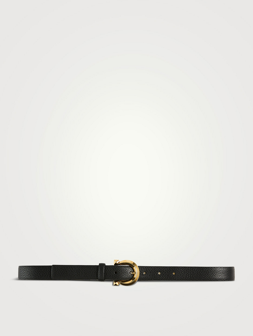 Fixed Gancini Leather Belt