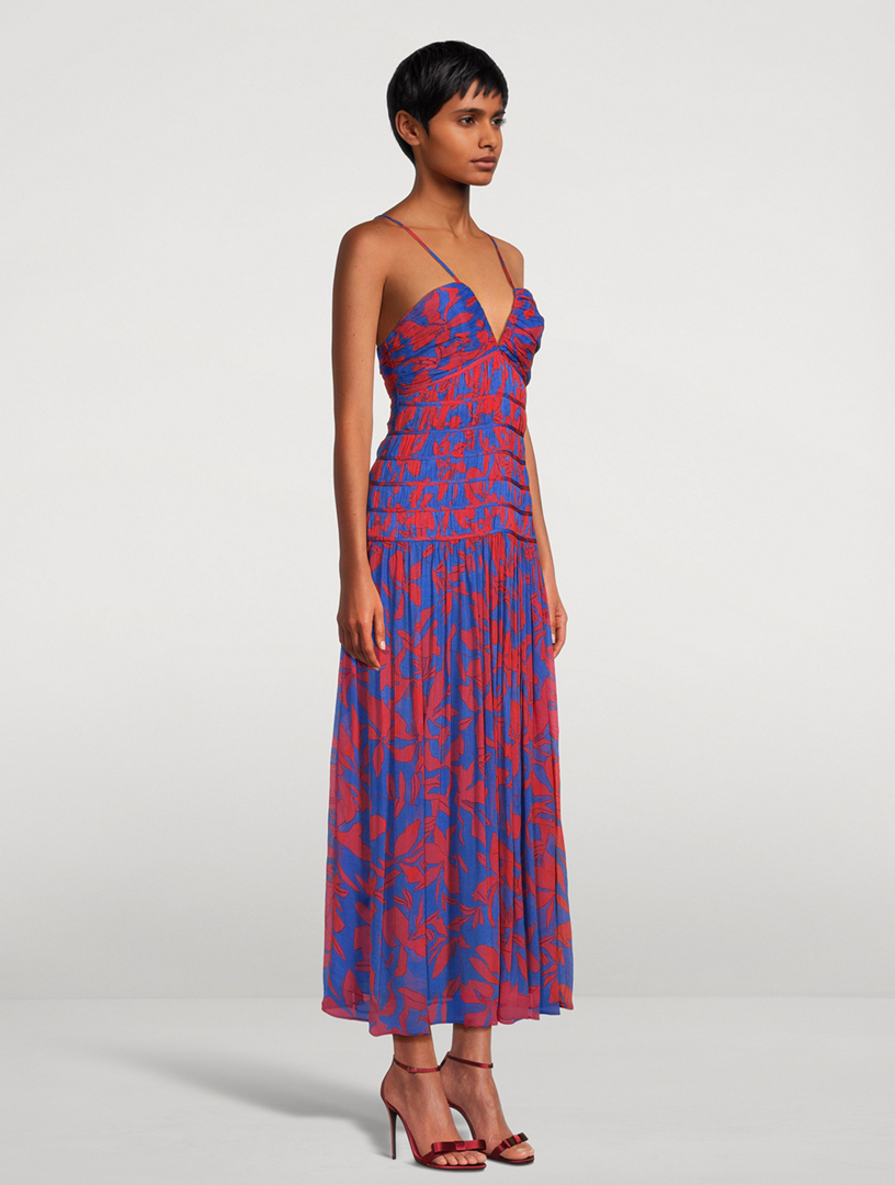 Flore Ruched Midi Dress Print
