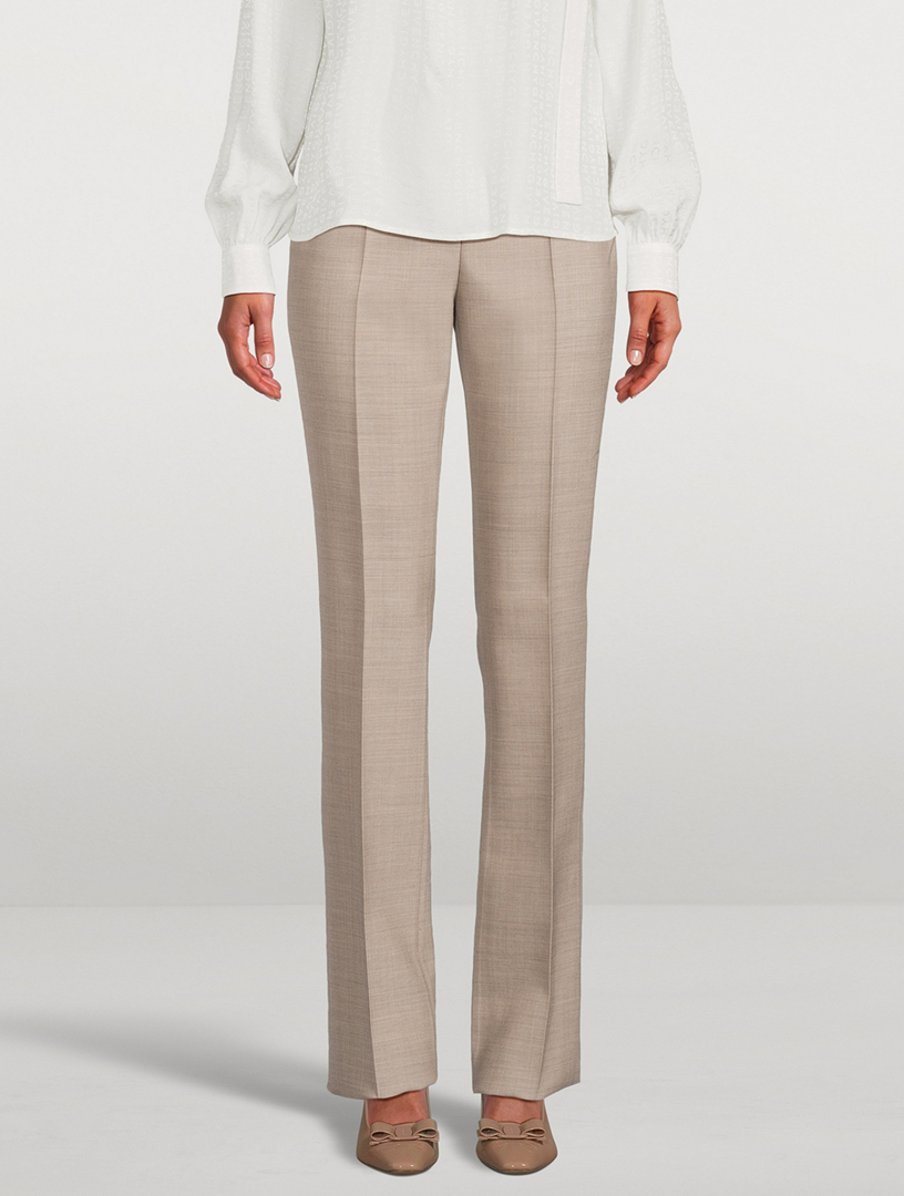 Straight-Leg Wool Trousers