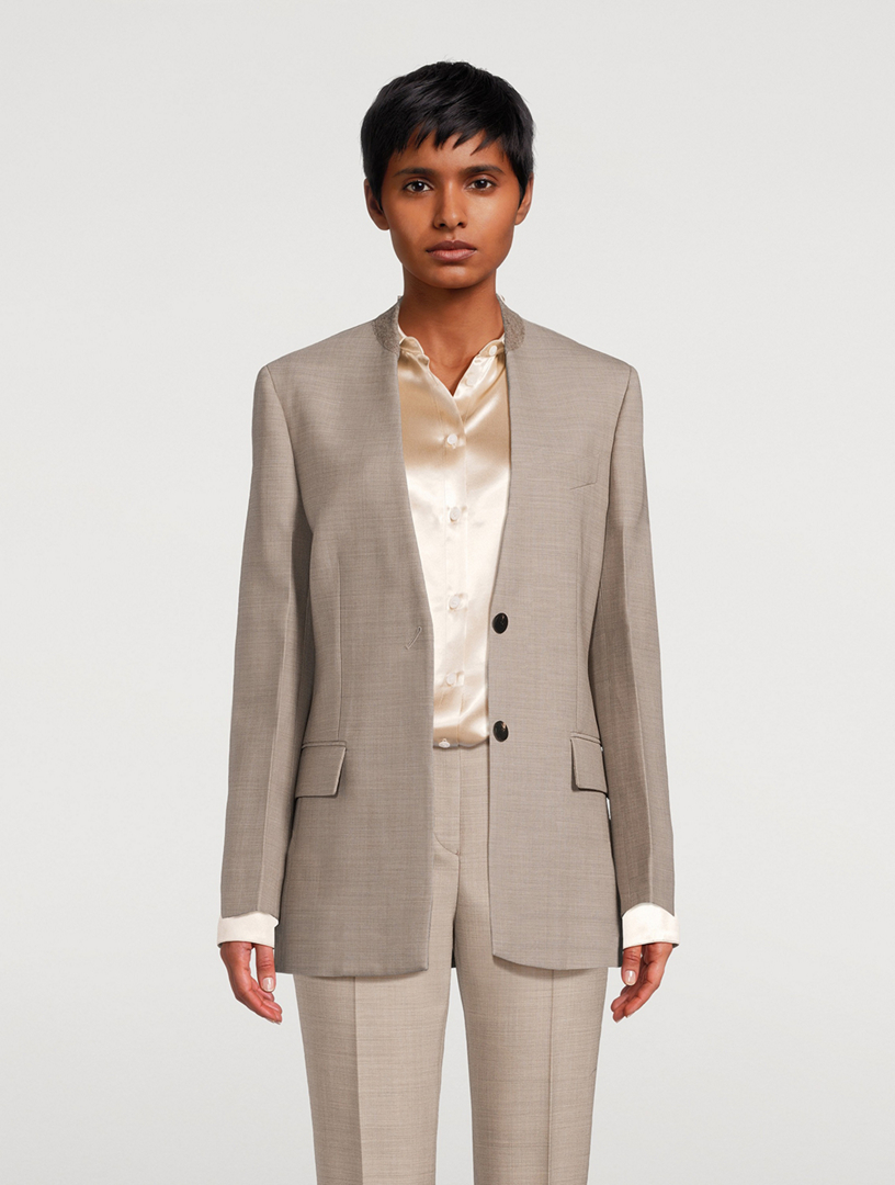 Single-Breasted Wool Blazer