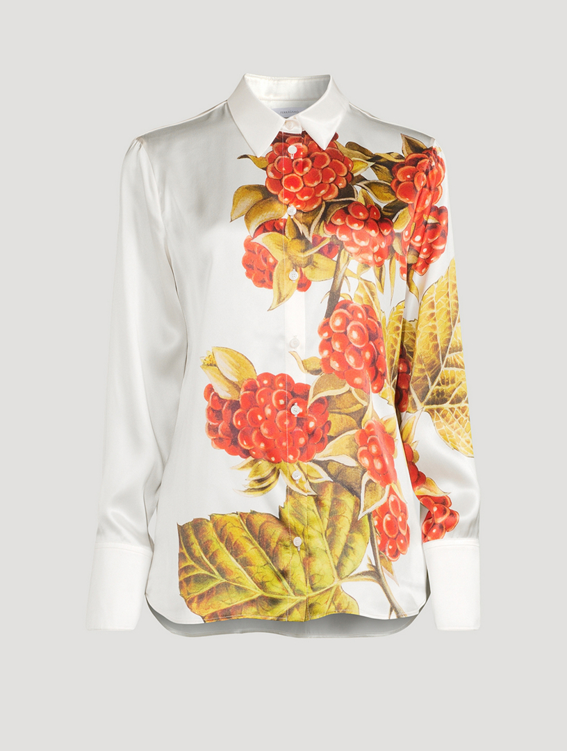 Silk Shirt Botanical Print