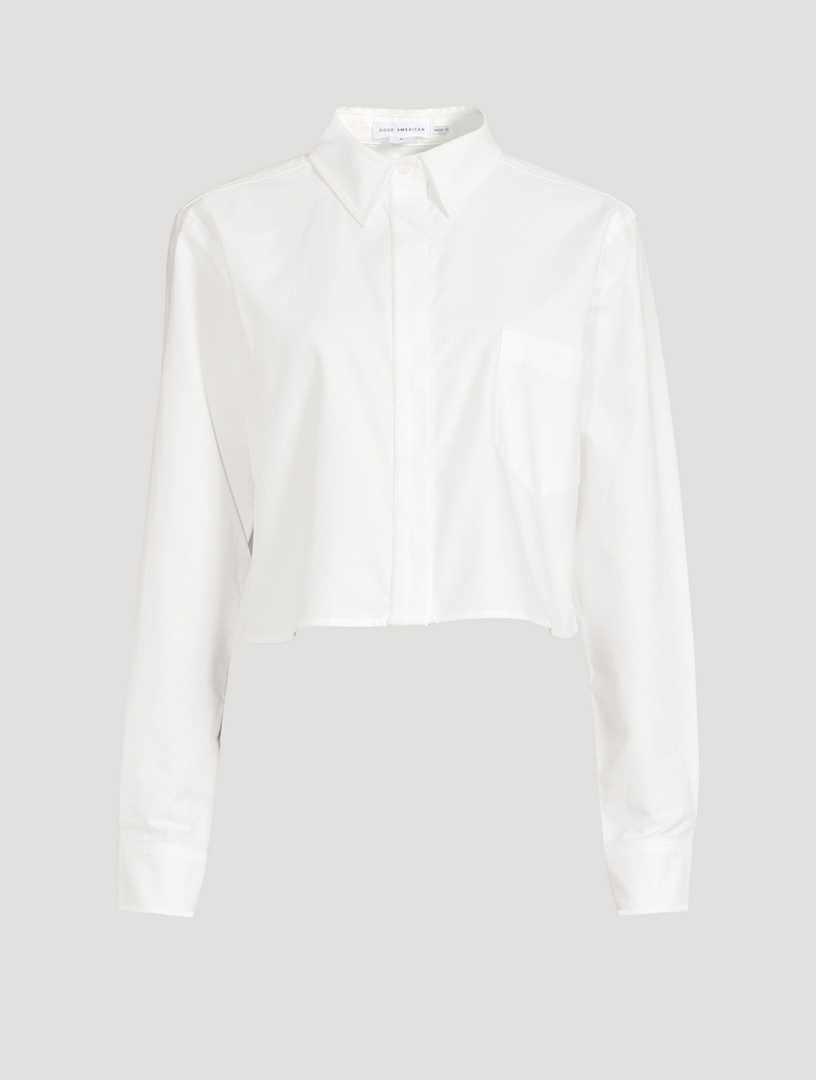 GOOD AMERICAN Cropped Oxford Shirt | Holt Renfrew