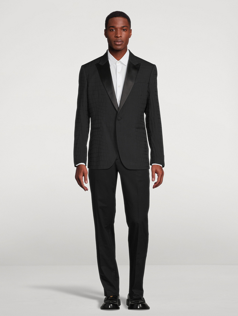 Croc-Effect Jacquard Jacket