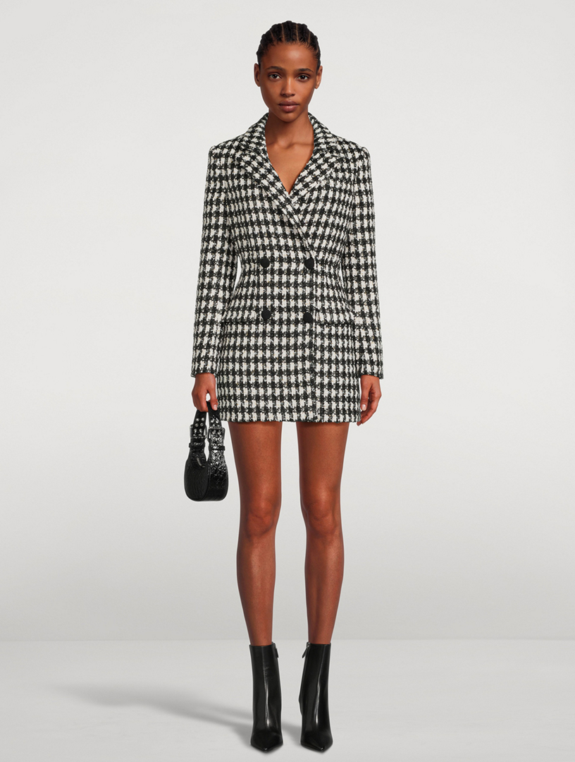 SELF-PORTRAIT Veste tailleur ?� carreaux Boucl?� | Holt Renfrew