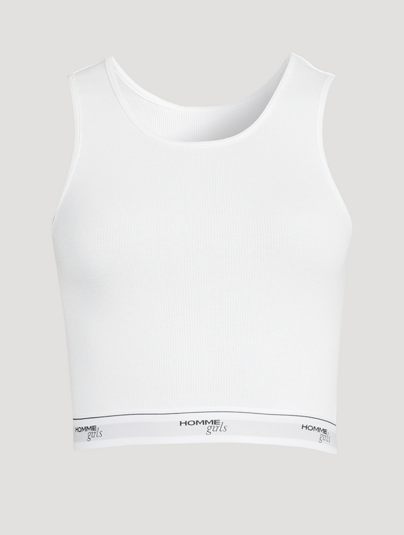 HOMMEGIRLS Rib-Knit Cropped Tank Top