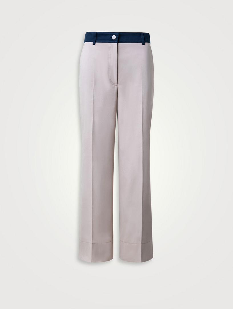 Cotton wide outlet leg cropped pants