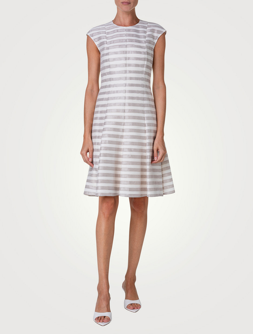 Linen And Cotton Dress Striped Print