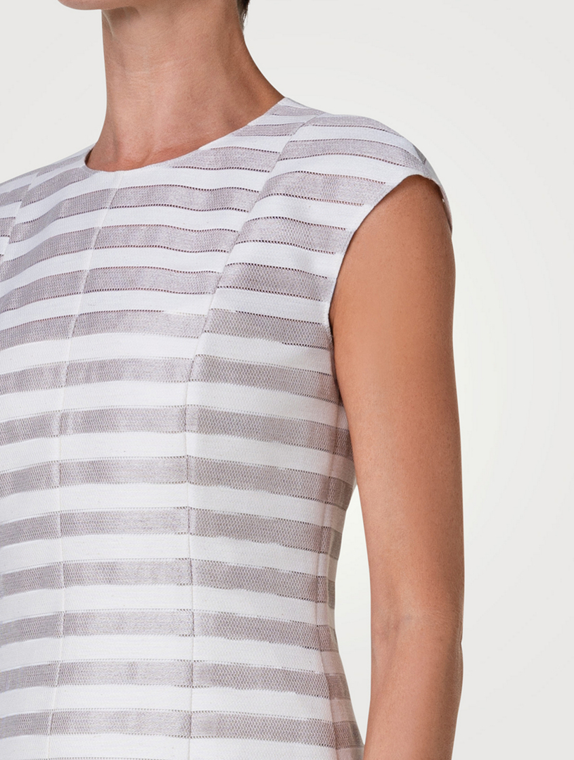 Linen And Cotton Dress Striped Print