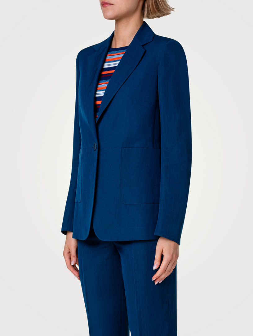 Linen-Blend Blazer
