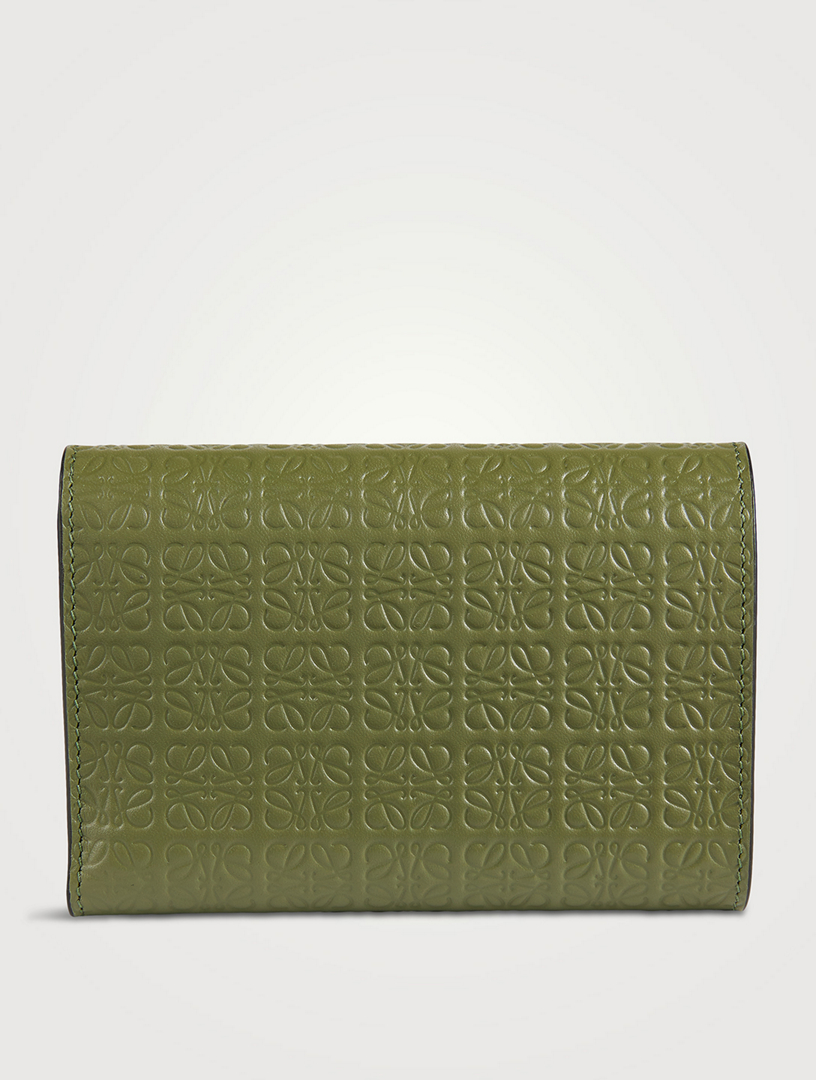 Leather TB Compact Wallet in Vine - Women