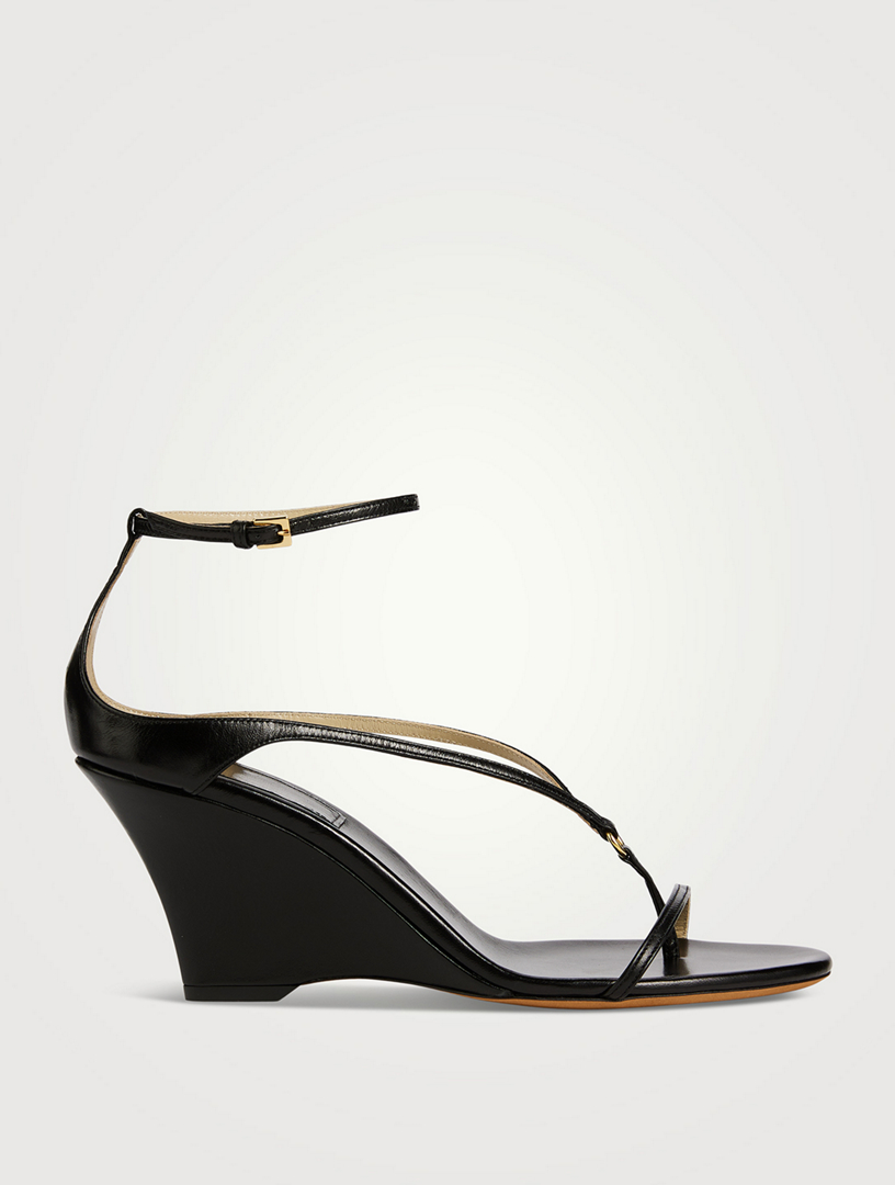 The Marion Leather Wedge Sandals