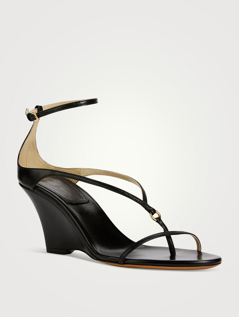 The Marion Leather Wedge Sandals