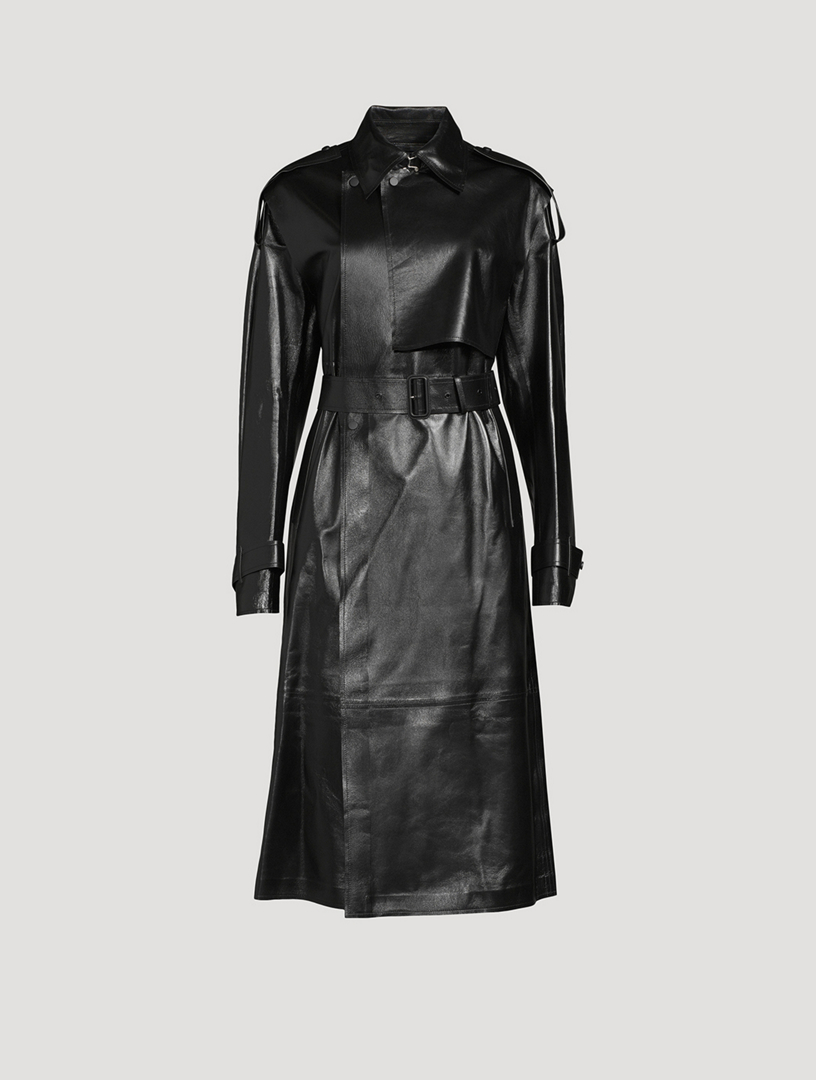 MACKAGE Adriana Belted Leather Trench Coat | Holt Renfrew